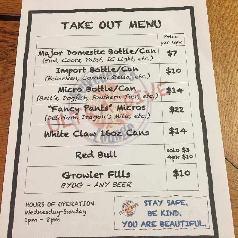 Belvedere's Ultra Dive - Pittsburgh, PA menu_pic