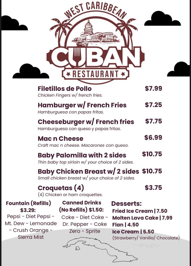 west Caribbean cuban resturant - Lakeland, FL menu_pic