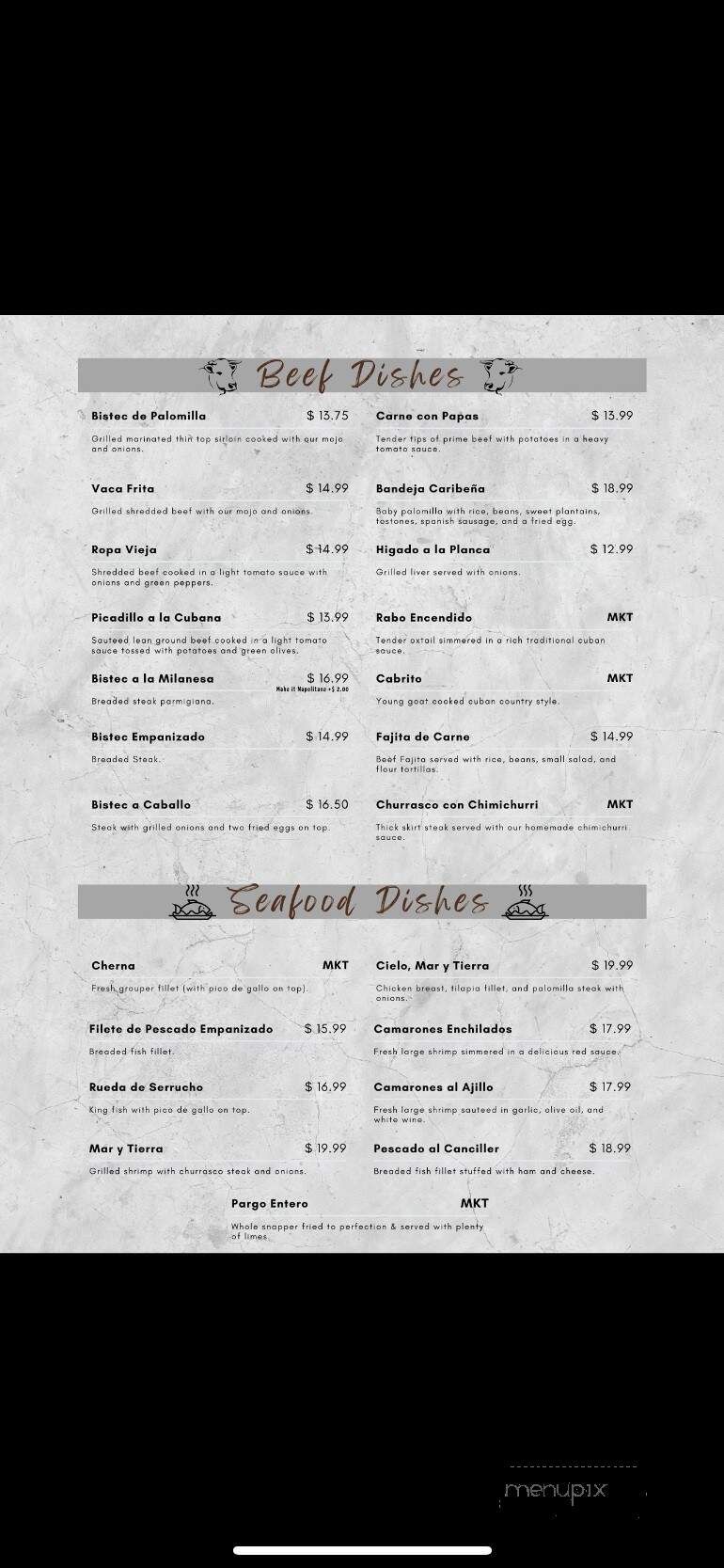 west Caribbean cuban resturant - Lakeland, FL menu_pic