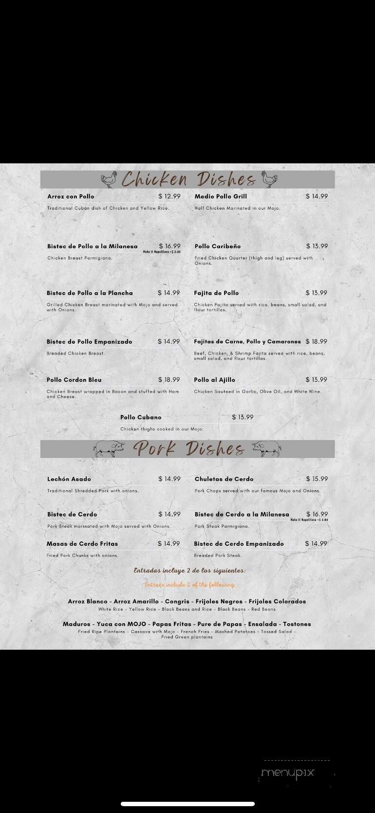 west Caribbean cuban resturant - Lakeland, FL menu_pic