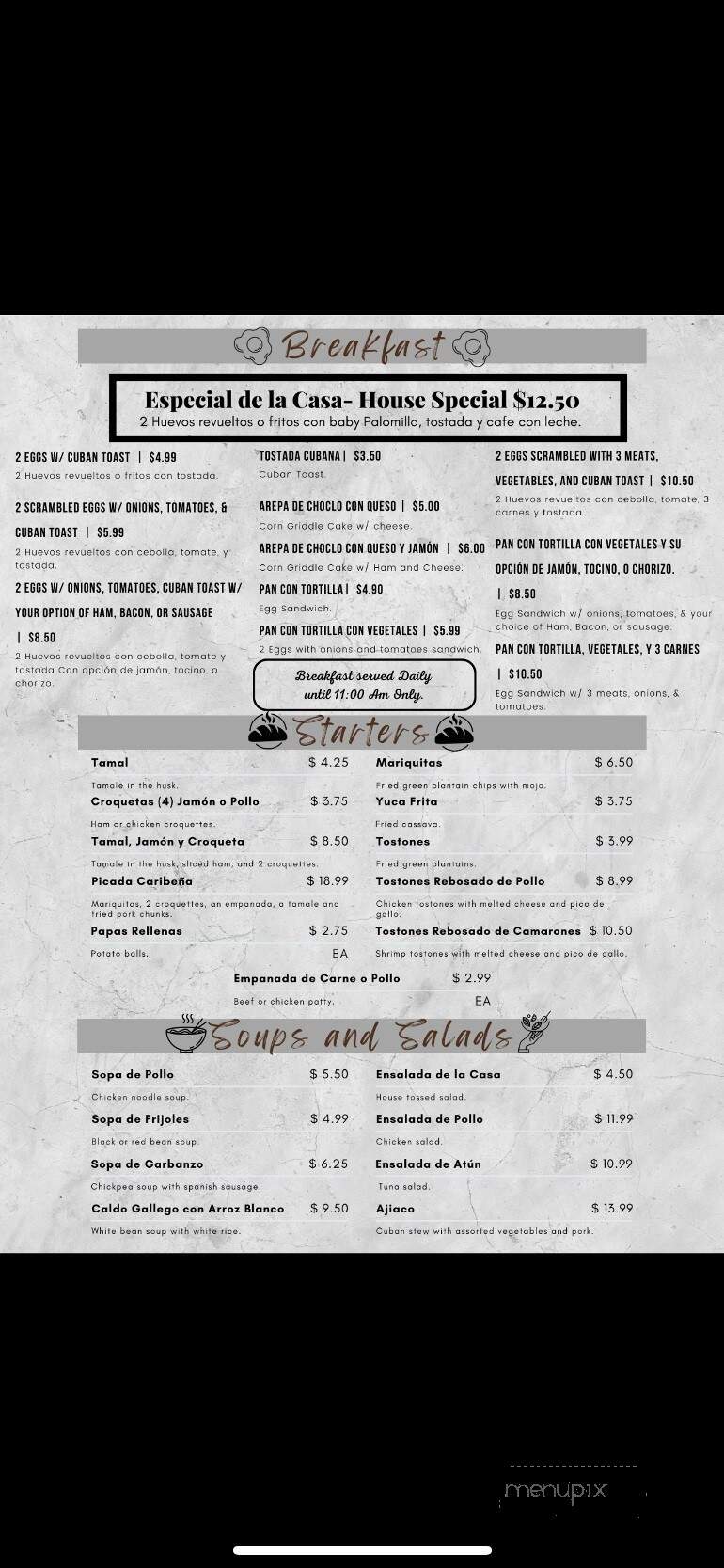 west Caribbean cuban resturant - Lakeland, FL menu_pic