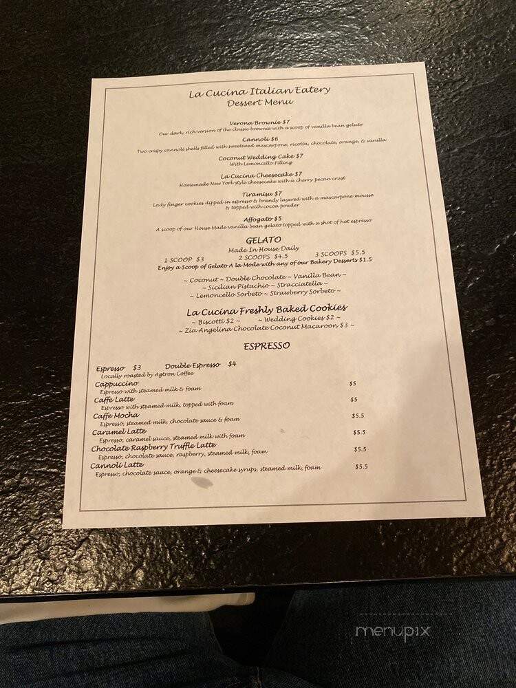 La Cucina Italian Deli & Restaurant - Reno, NV menu_pic