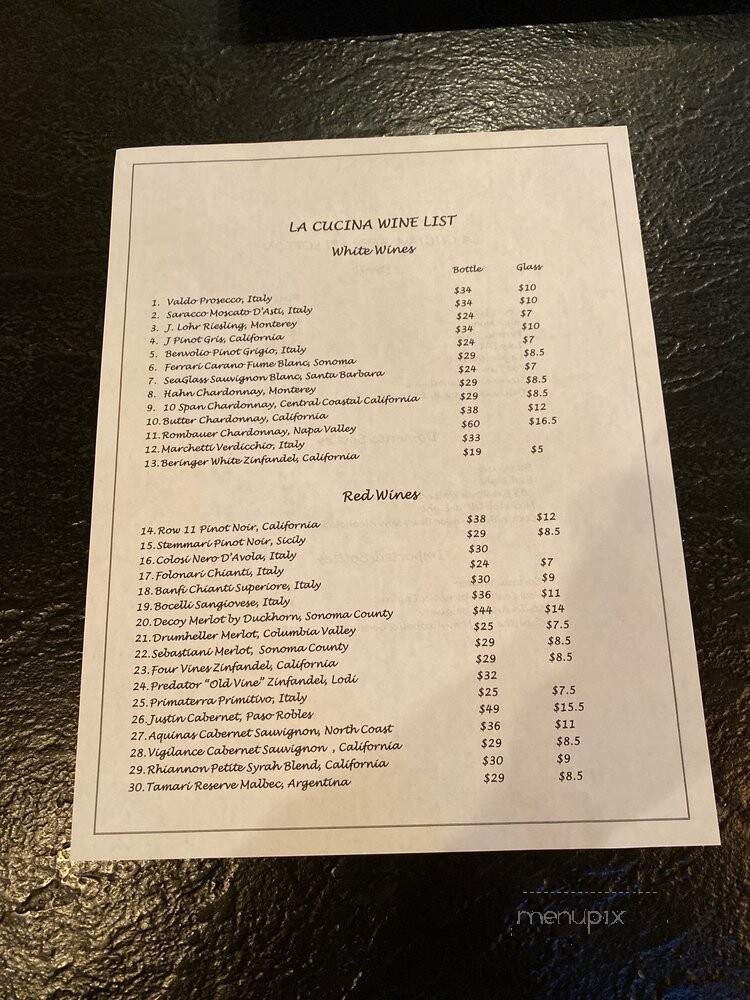 La Cucina Italian Deli & Restaurant - Reno, NV menu_pic