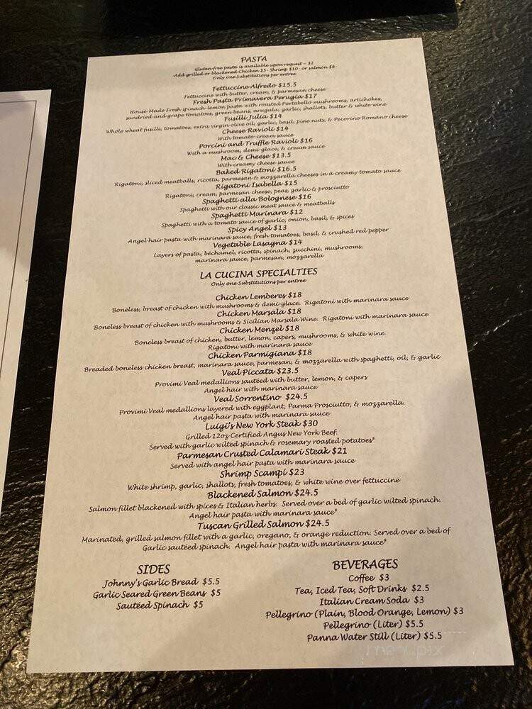 La Cucina Italian Deli & Restaurant - Reno, NV menu_pic