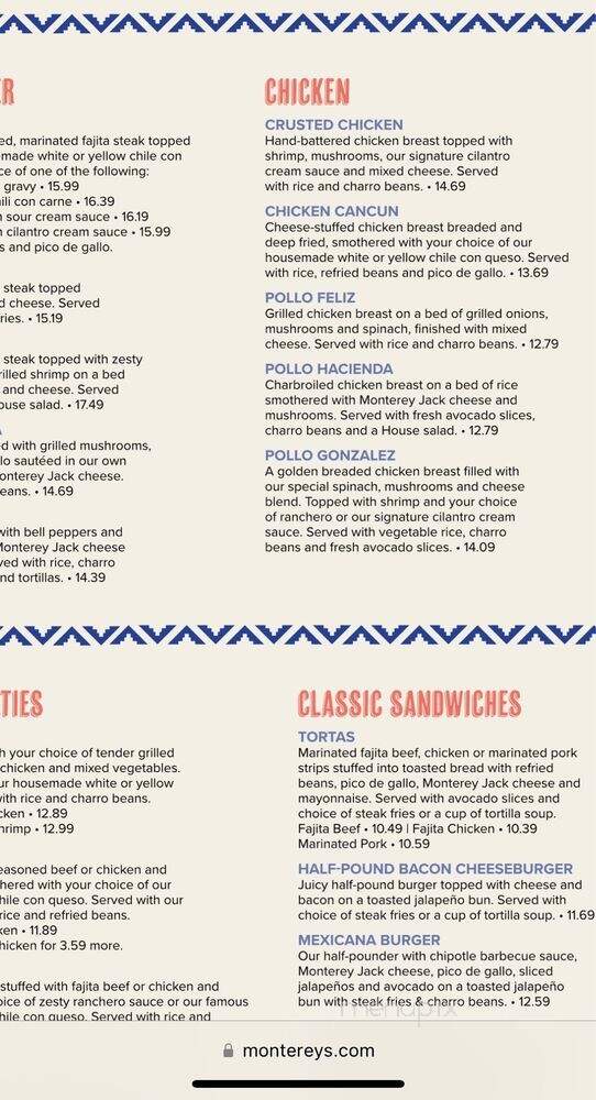 Monterey's Little Mexico - Grand Prairie, TX menu_pic
