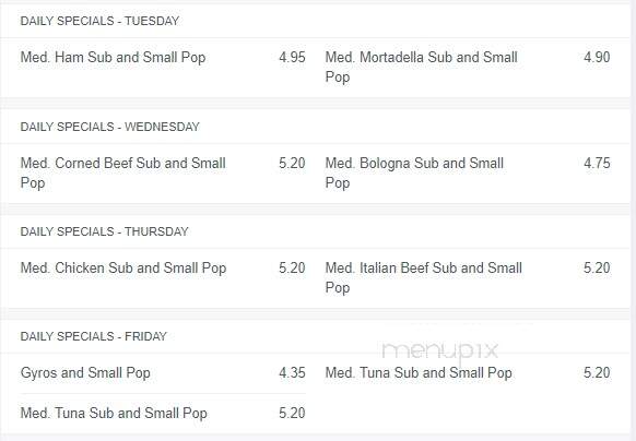 Wally's Subs - Kalamazoo, MI menu_pic