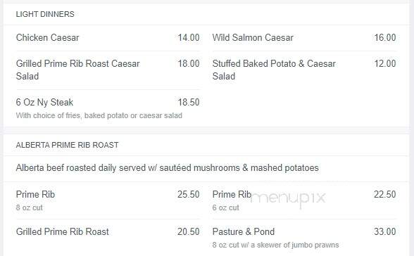 Caribou Grill - Valemount, BC menu_pic