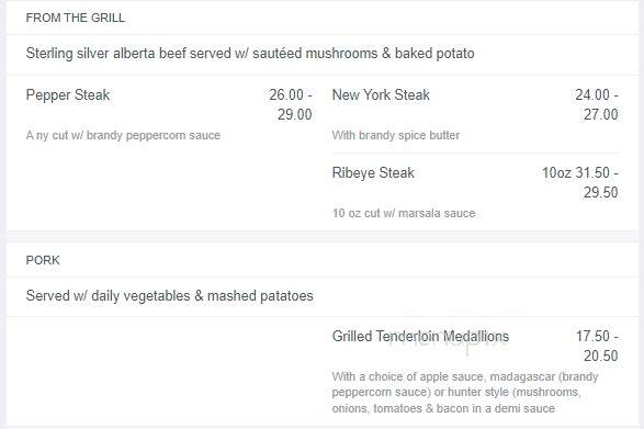Caribou Grill - Valemount, BC menu_pic