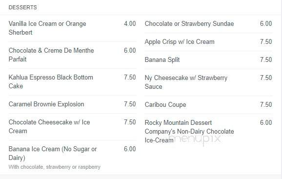 Caribou Grill - Valemount, BC menu_pic