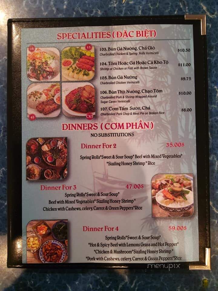 Nhu Quynh Restaurant - Winnipeg, MB menu_pic