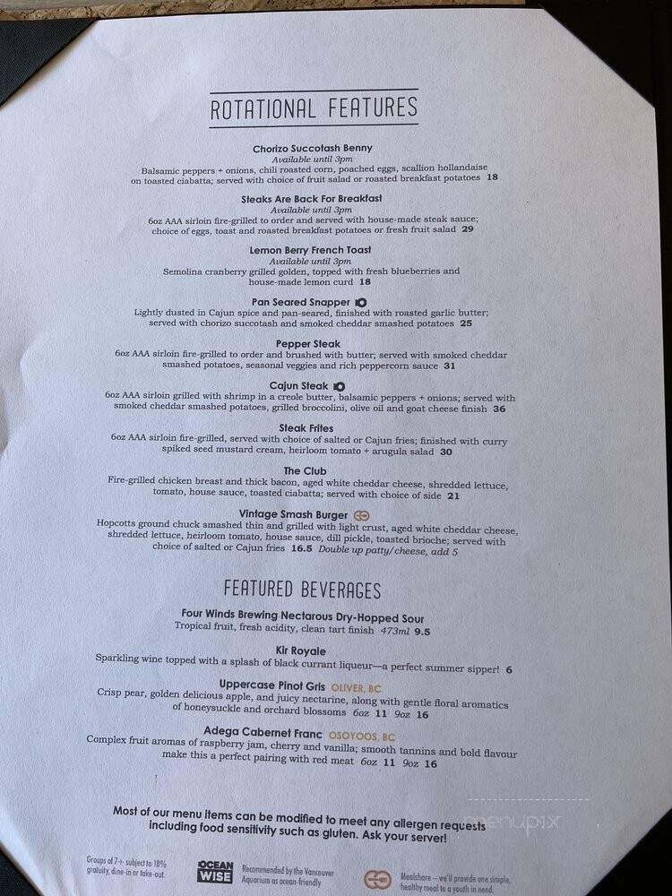 Big Feast Bistro - Maple Ridge, BC menu_pic