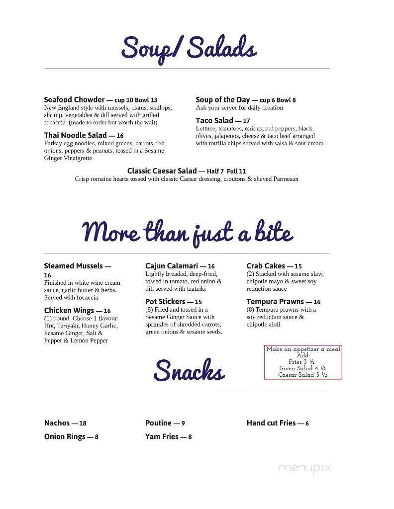 Maple Bay Marina - Duncan, BC menu_pic
