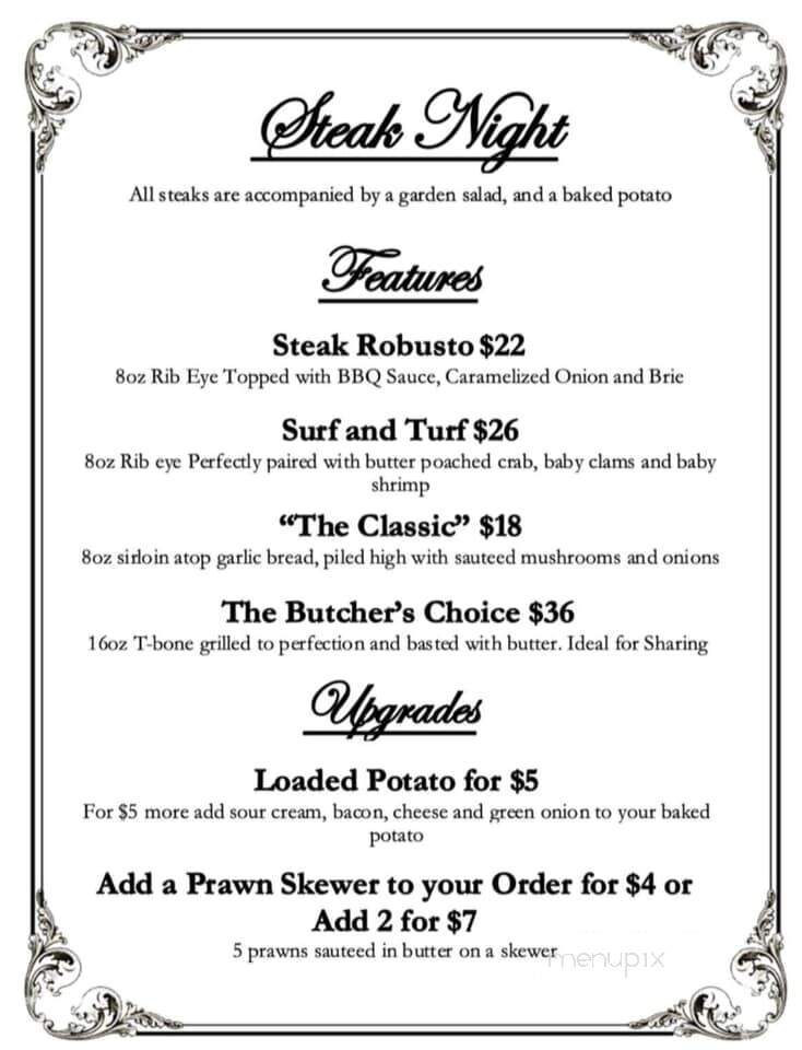 The Cow Cafe - Lake Cowichan, BC menu_pic
