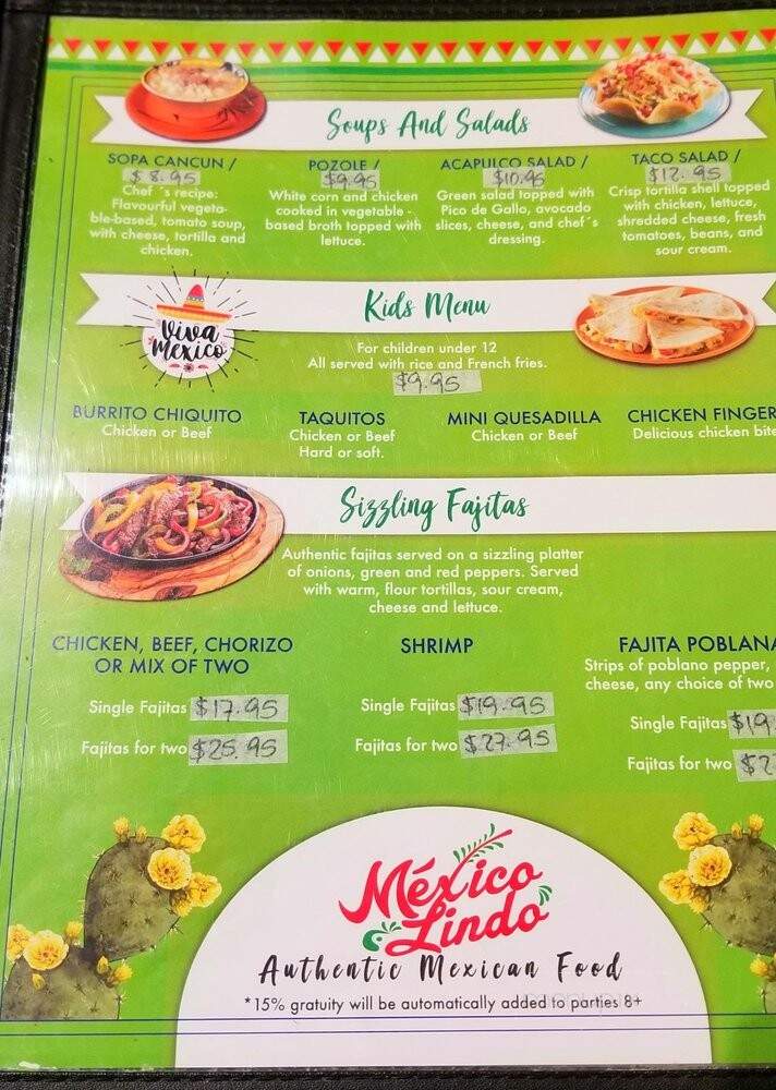 Mexico Lindo - Whitby, ON menu_pic