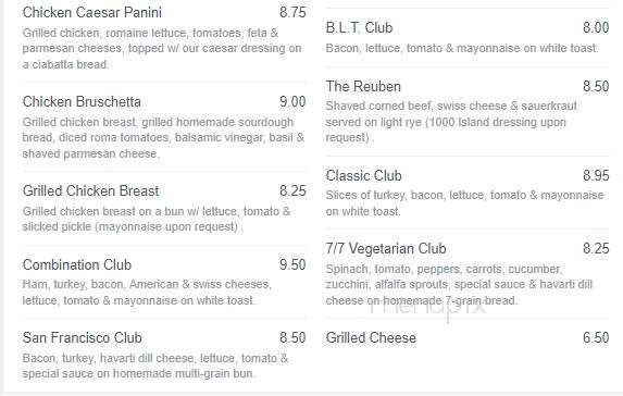 Aunt Mary's Bistro - Rockford, IL menu_pic