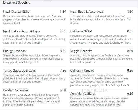 Aunt Mary's Bistro - Rockford, IL menu_pic