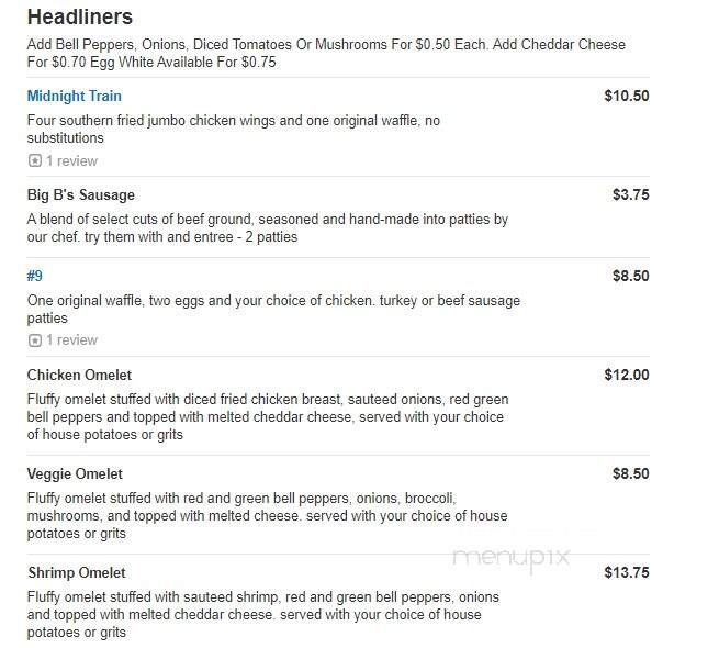 Gladys Knight Chicken & Waffle - Upper Marlboro, MD menu_pic