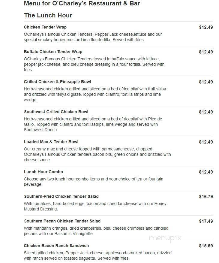 O'Charley's - Acworth, GA menu_pic