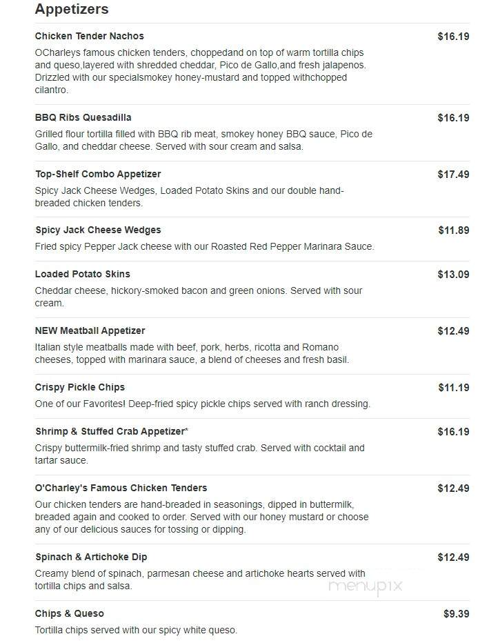 O'Charley's - Acworth, GA menu_pic
