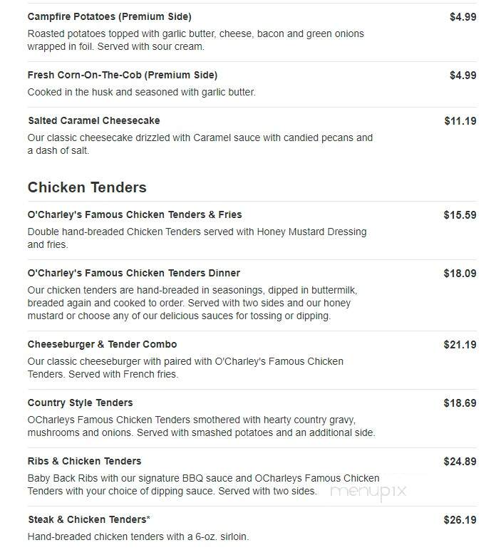O'Charley's - Acworth, GA menu_pic