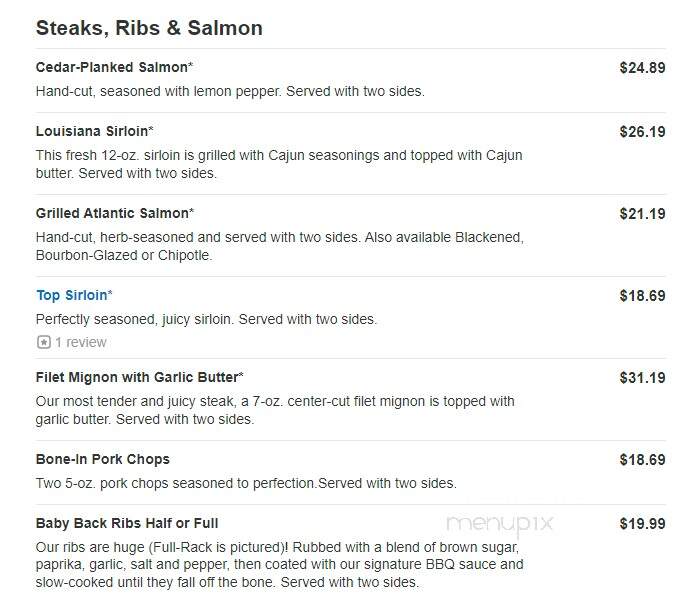 O'Charley's - Acworth, GA menu_pic