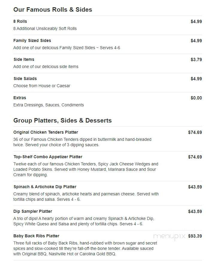 O'Charley's - Acworth, GA menu_pic