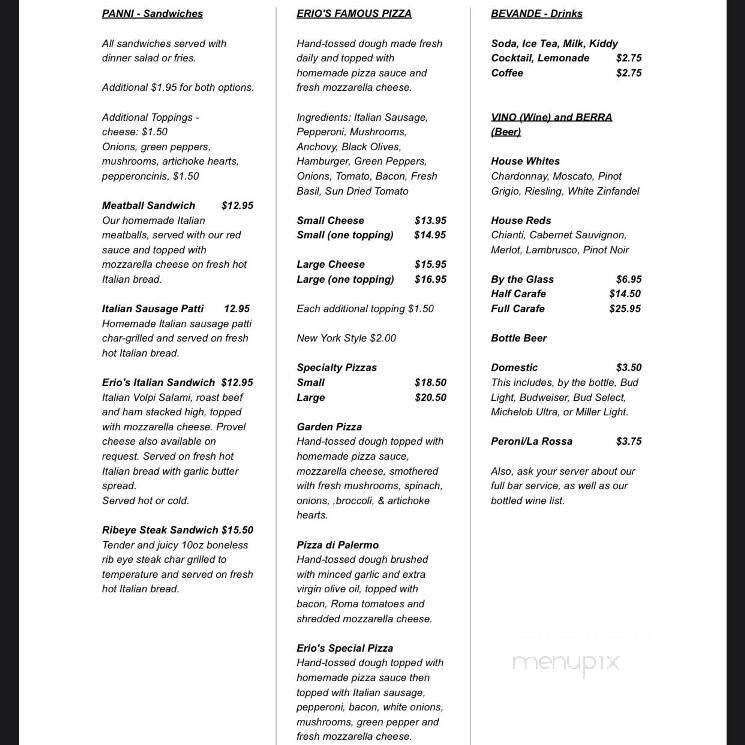 Erio's Ristorante - Saint Peters, MO menu_pic