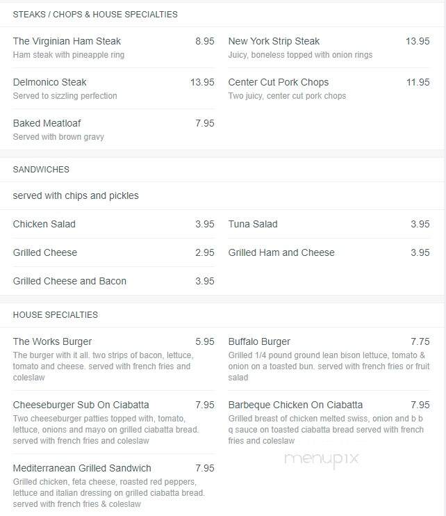 Evergreen Diner - Ephrata, PA menu_pic