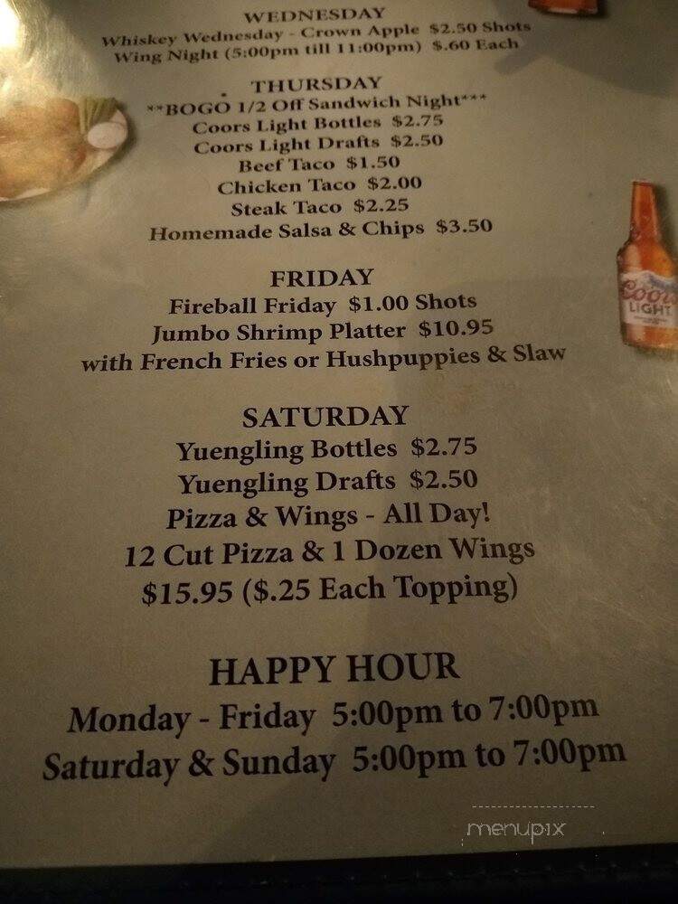 Fireside Inn - Pittsburgh, PA menu_pic