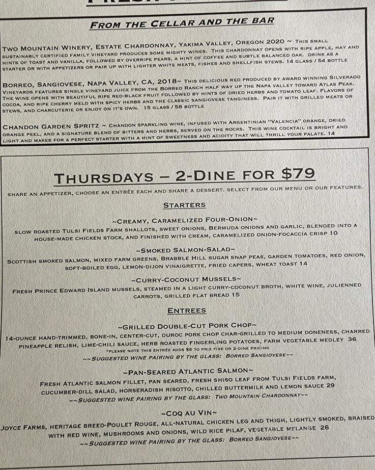 Glenn Rock Mill Inn - Glen Rock, PA menu_pic