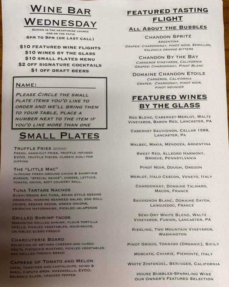 Glenn Rock Mill Inn - Glen Rock, PA menu_pic