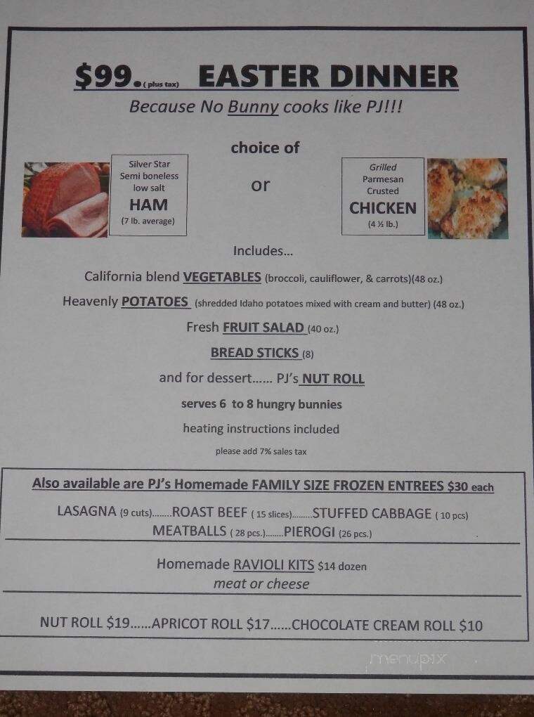 P J's Deli - Bridgeville, PA menu_pic