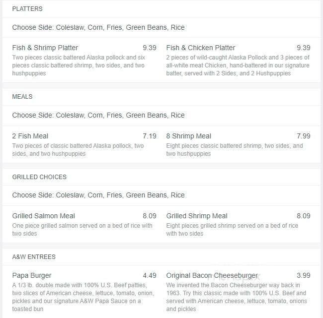 Long John Silver's - Greer, SC menu_pic