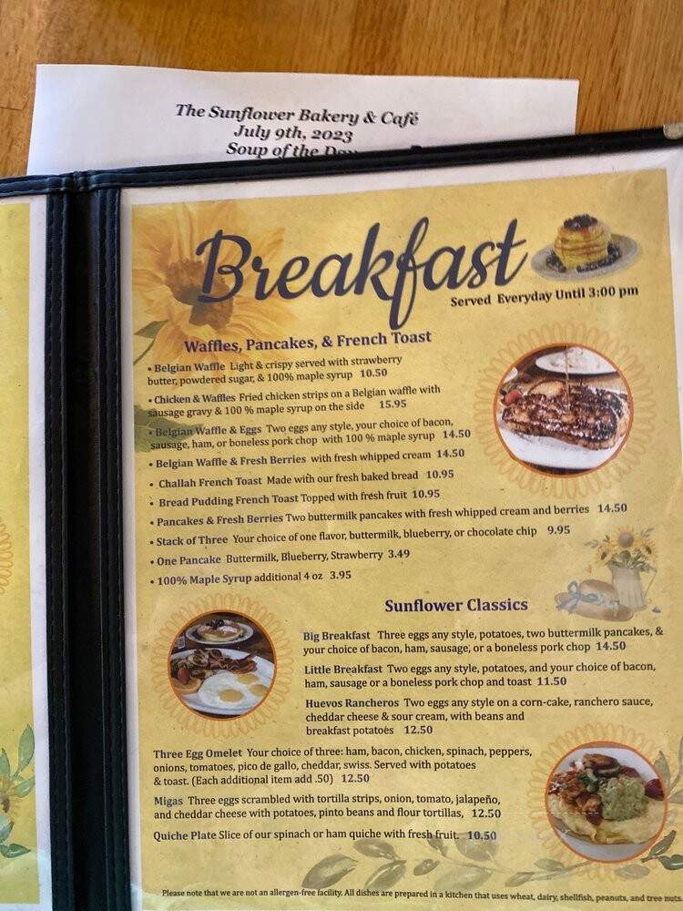 Sunflower Bakery - Galveston, TX menu_pic