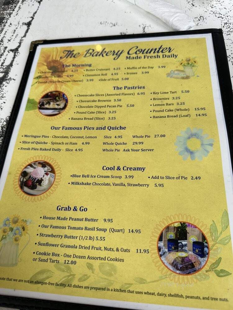 Sunflower Bakery - Galveston, TX menu_pic