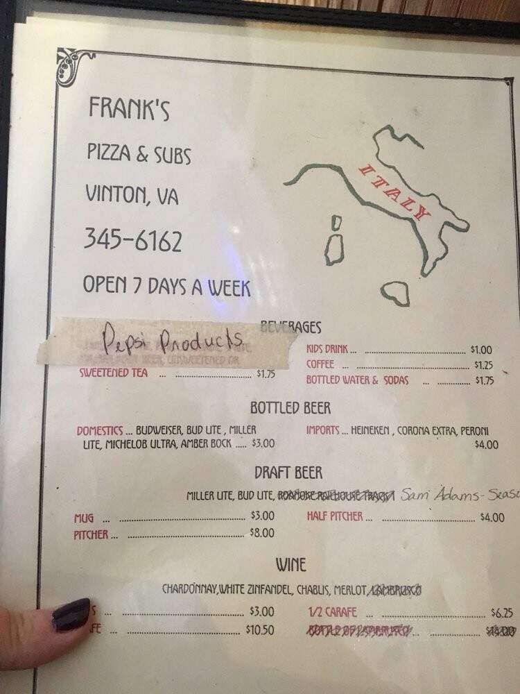 Frank's Pizza & Italian Subs - Vinton, VA