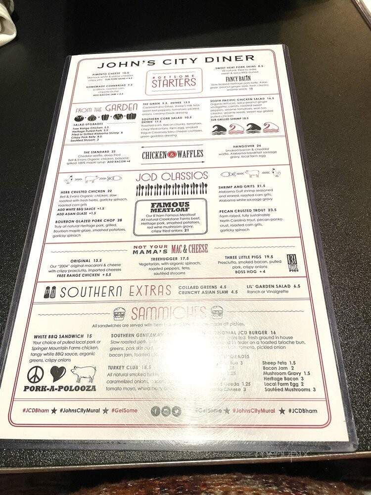 John's City Diner - Birmingham, AL menu_pic