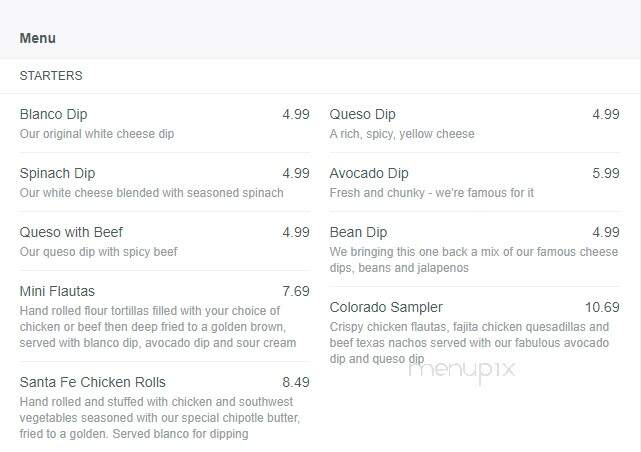 Colorado Grill - Hot Springs, AR menu_pic