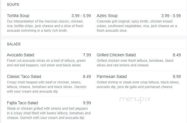 Colorado Grill - Hot Springs, AR menu_pic