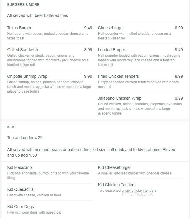 Colorado Grill - Hot Springs, AR menu_pic