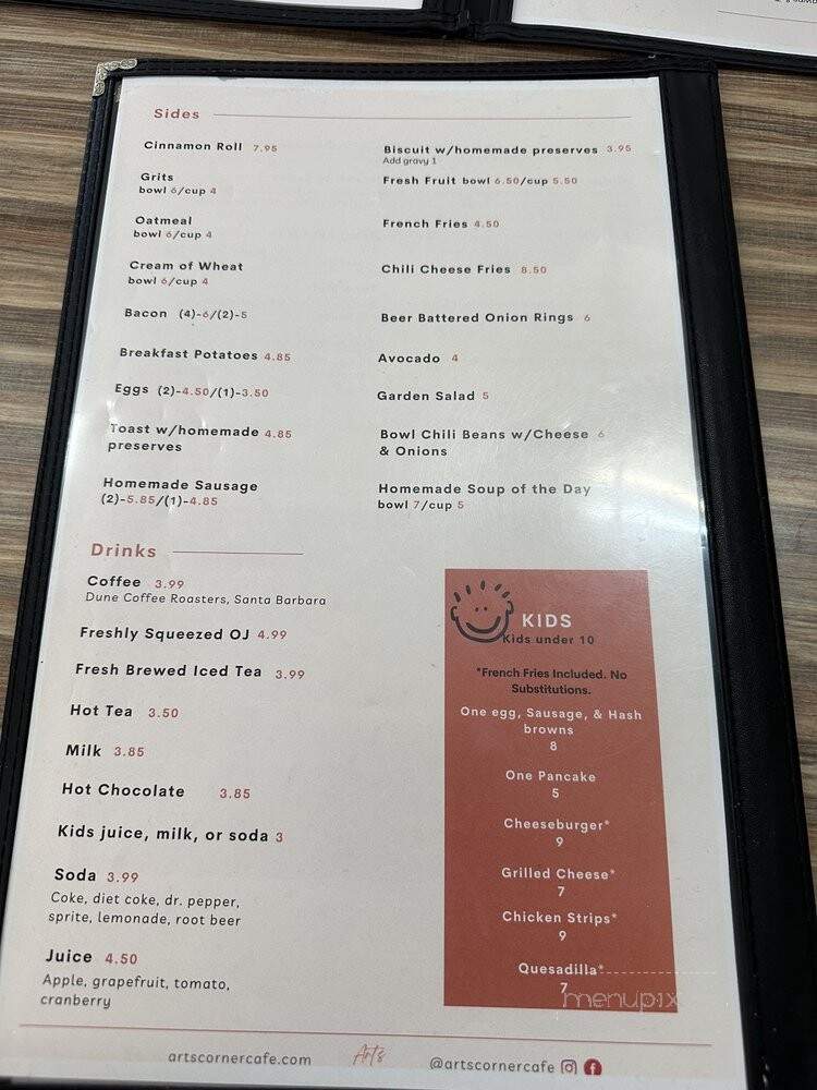 Art's Corner Cafe - Ventura, CA menu_pic
