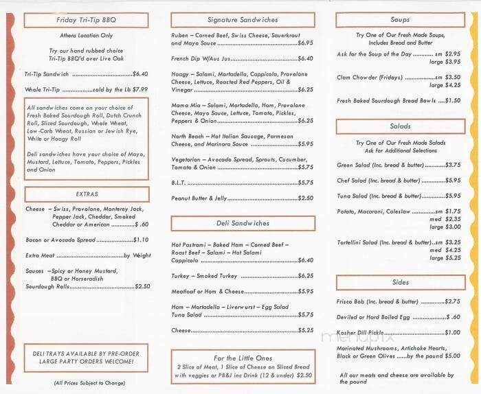 San Francisco Deli - Redding, CA menu_pic