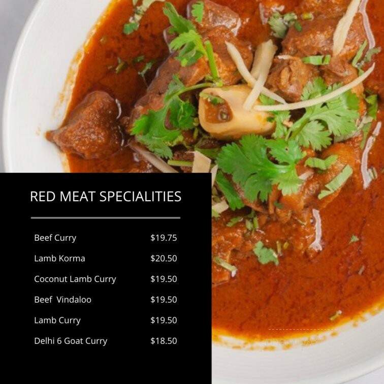 Delhi 6 Indian Bistro - Vancouver, BC menu_pic