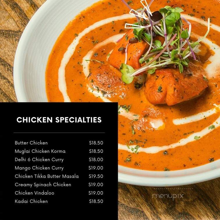 Delhi 6 Indian Bistro - Vancouver, BC menu_pic