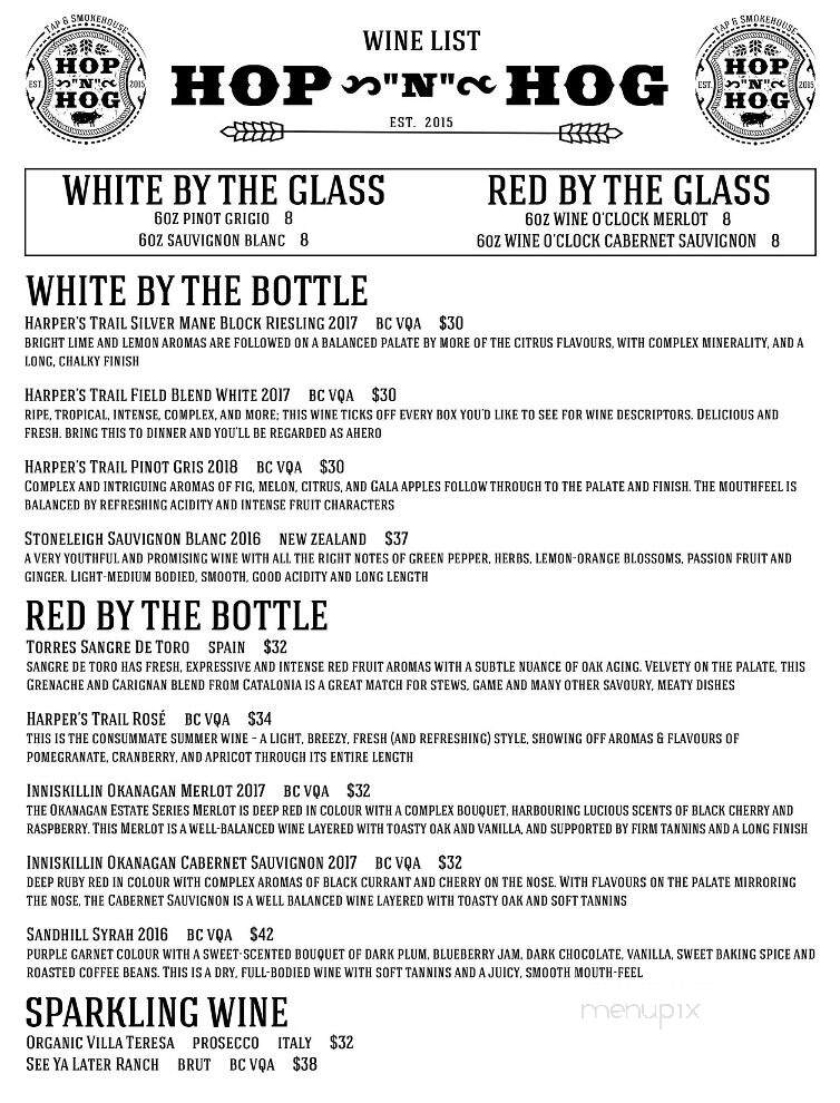 Hop N Hog - Clearwater, BC menu_pic