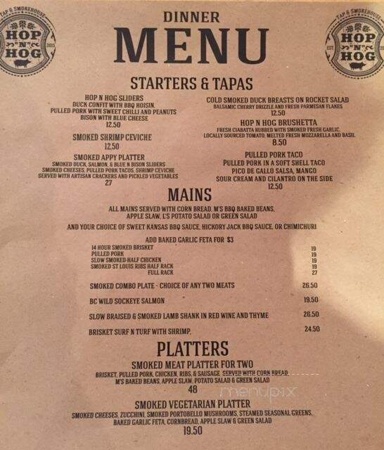 Hop N Hog - Clearwater, BC menu_pic