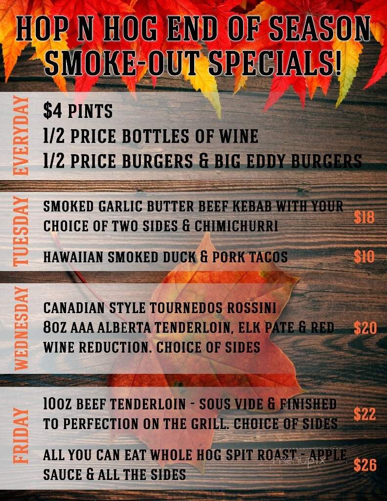 Hop N Hog - Clearwater, BC menu_pic