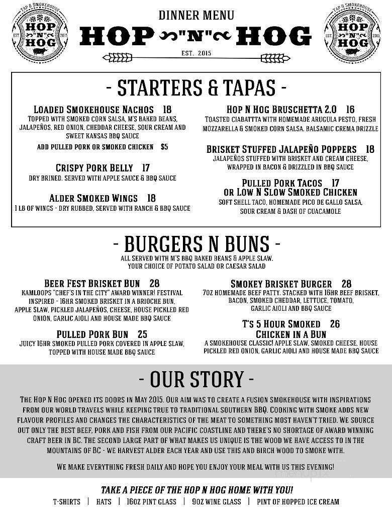Hop N Hog - Clearwater, BC menu_pic
