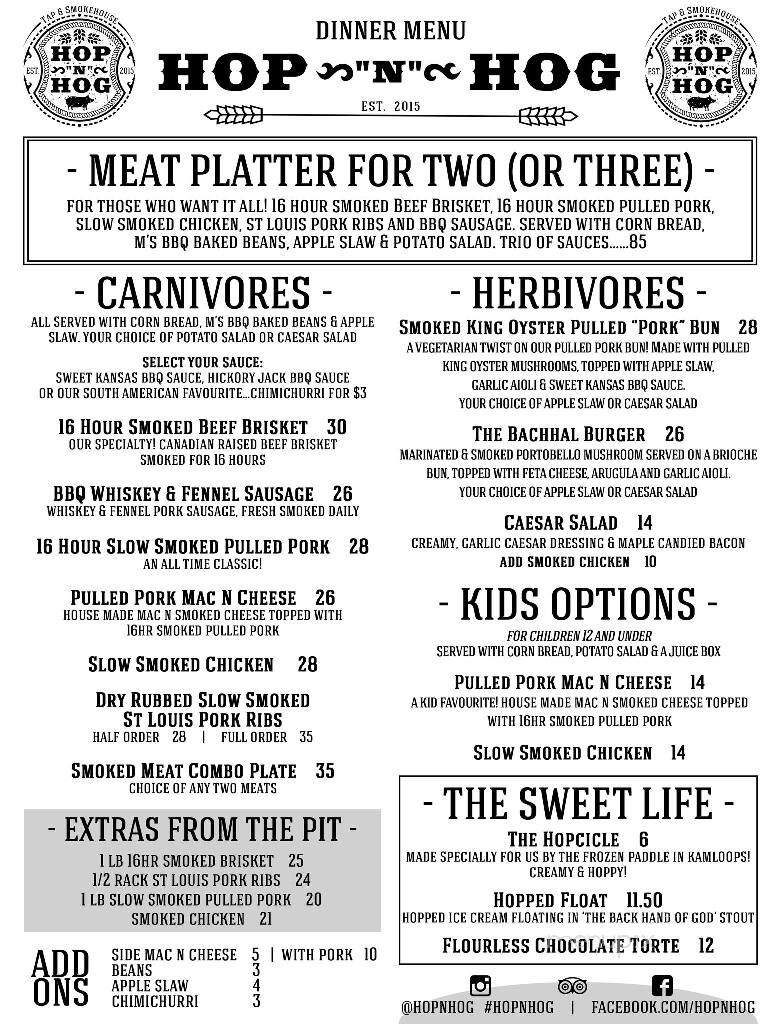 Hop N Hog - Clearwater, BC menu_pic