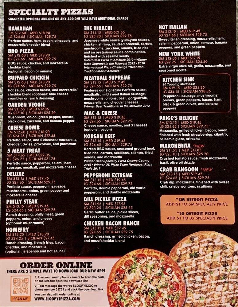 Sloopy's Sports Cafe - Port Clinton, OH menu_pic